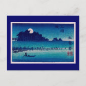 Moonlight Night Hiroshige Japanse Fine Art Briefkaart (Voorkant)