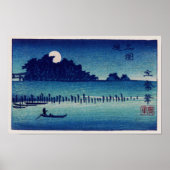 Moonlight Night Hiroshige Japanse Fine Art Poster (Voorkant)