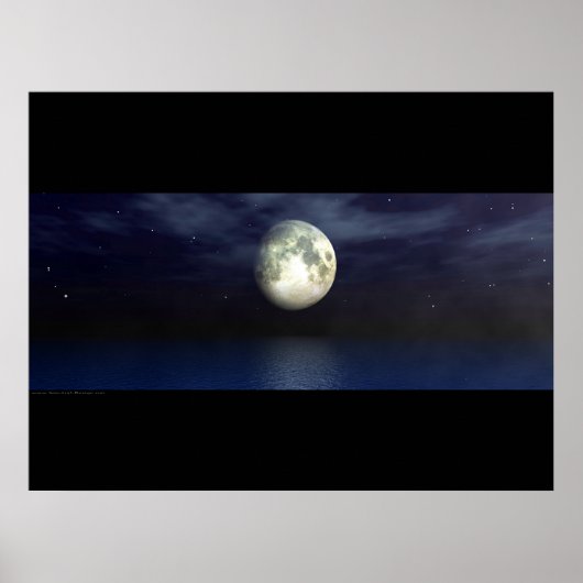 Moonlight Ocean - Widescape Poster (Voorkant)