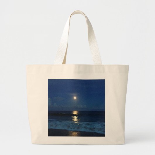 MOONLIGHT op BEACH Grote Tote Bag (Voorkant)