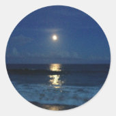 MOONLIGHT op BEACH Ronde Sticker (Voorkant)
