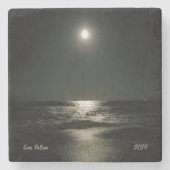 Moonlight op Beach Stenen Onderzetter (Voorkant)