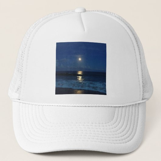 MOONLIGHT op BEACH Trucker Pet (Voorkant)