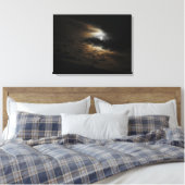 Moonlight op Clouds Night Sky Canvas Afdrukken (Insitu (Slaapkamer))