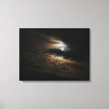 Moonlight op Clouds Night Sky Canvas Afdrukken