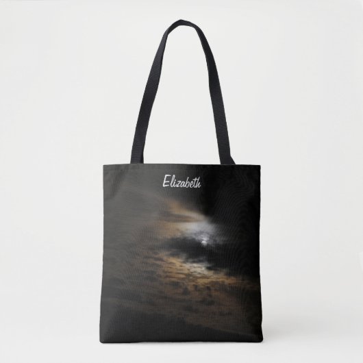 Moonlight op Clouds Night Sky Foto gepersonaliseer Tote Bag (Voorkant)