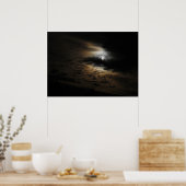 Moonlight op Clouds Night Sky Foto Poster (Keuken)