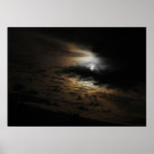 Moonlight op Clouds Night Sky Foto Poster (Voorkant)