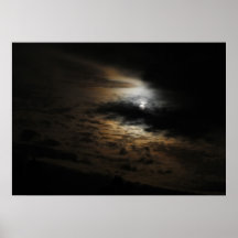Moonlight op Clouds Night Sky Foto