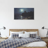 Moonlight op de rand van een meer, 1870 canvas afdruk (Insitu (Slaapkamer))