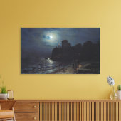 Moonlight op de rand van een meer, 1870 canvas afdruk (Insitu (Woonkamer))