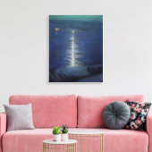 Moonlight op de rivier, 1919 canvas afdruk (Insitu (Woonkamer))