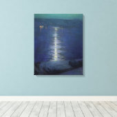 Moonlight op de rivier, 1919 canvas afdruk (Insitu (Houten vloer))