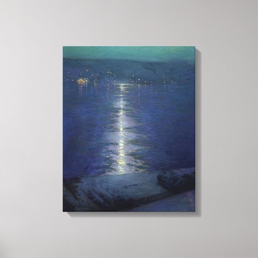 Moonlight op de rivier, 1919 canvas afdruk (Voorkant)