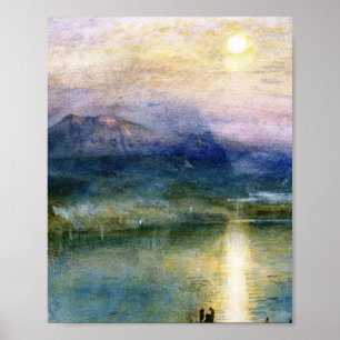 Moonlight op het Lucerne-meer door William Turner Poster