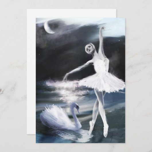 Moonlight op Swan Lake Kaart (Voorkant / Achterkant)