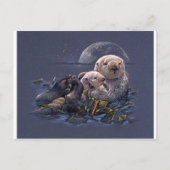 Moonlight Otters Briefkaart (Voorkant)