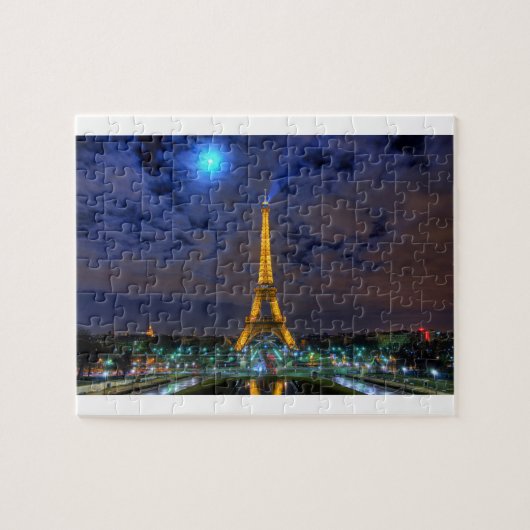 Moonlight over Eiffel Tower-puzzel Legpuzzel (Horizontaal)