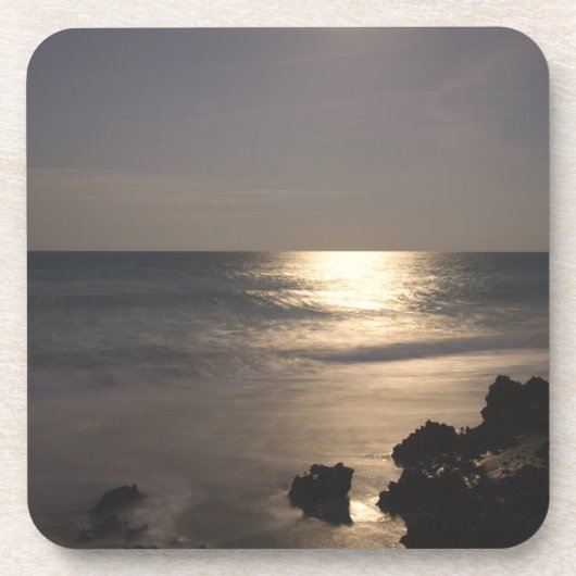 Moonlight over oceaan bier onderzetter (Voorkant)