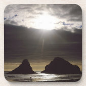 Moonlight over Ocean Rocks Oregon Bier Onderzetter (Voorkant)
