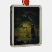 Moonlight Over Palermo High-Fidelity Fine Art Metalen Ornament (Rechts)