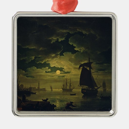 Moonlight Over Palermo High-Fidelity Fine Art Metalen Ornament (Voorkant)