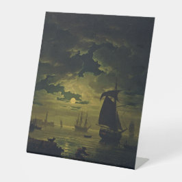 Moonlight Over Palermo High-Fidelity Fine Art Reclamebord Met Voetstuk