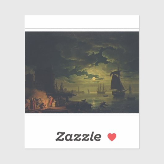 Moonlight Over Palermo High-Fidelity Fine Art  Sticker (Vel)