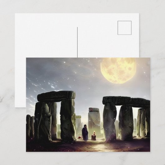 Moonlight over Stonehenge Digital Art Briefkaart (Voorkant / Achterkant)