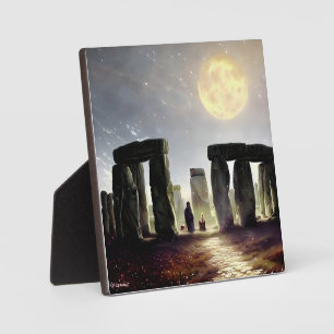 Moonlight over Stonehenge Digital Art-tablet Fotoplaat