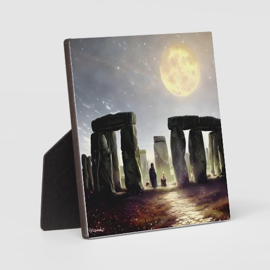 Moonlight over Stonehenge Digital Art-tablet Fotoplaat (Voorkant)