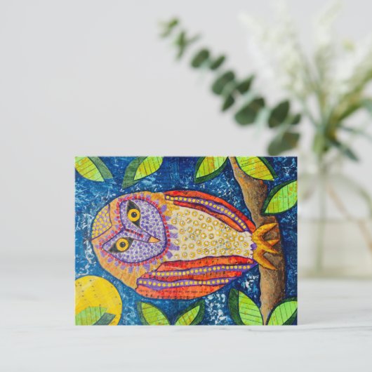 Moonlight Owl Briefkaart (Staand voorkant)