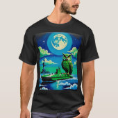 Moonlight Owl op onderzeeboot T-shirt (Voorkant)