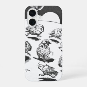 Moonlight Owls beroemd gemaakt door Louis Wain iPhone 16 Hoesje