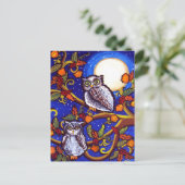Moonlight Owls Briefkaart (Staand voorkant)