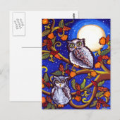 Moonlight Owls Briefkaart (Voorkant / Achterkant)