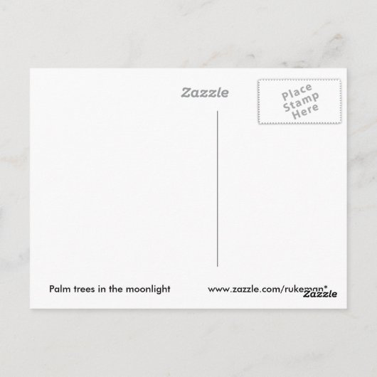Moonlight PalmTrees Briefkaart (Achterkant)