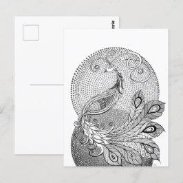 Moonlight Peacock Briefkaart