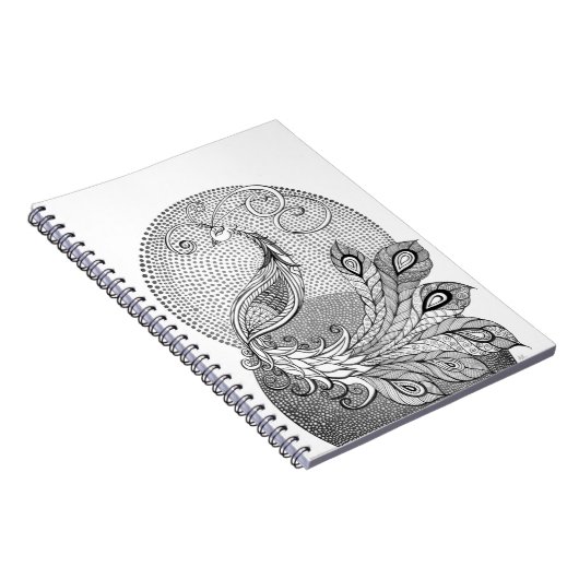 Moonlight Peacock Notitieboek (Rechterzijde)