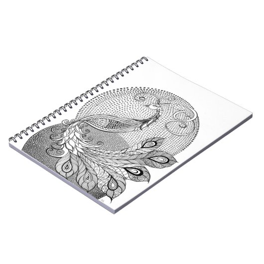 Moonlight Peacock Notitieboek (Linkerzijde)