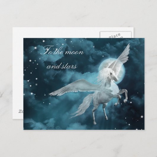 Moonlight pegasus briefkaart (Voorkant / Achterkant)