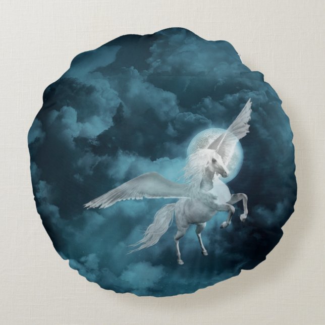 Moonlight pegasus rond kussen (Achterkant)