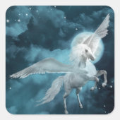 Moonlight pegasus vierkante sticker (Voorkant)