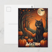 Moonlight Pompoen Patch Gepersonaliseerde Hallowee Briefkaart (Voorkant / Achterkant)