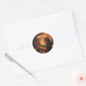 Moonlight Pompoen Patch Gepersonaliseerde Hallowee Ronde Sticker (Envelop)