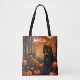 Moonlight Pompoen Patch Gepersonaliseerde Hallowee Tote Bag