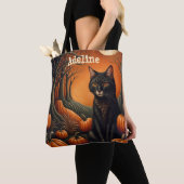 Moonlight Pompoen Patch Gepersonaliseerde Hallowee Tote Bag (Dichtbij)