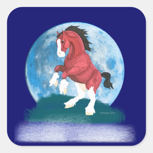 Moonlight Prancer Horse Sticker (Voorkant)
