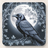 Moonlight Raven Goth Drink Coaster Bier Onderzetter (Voorkant)