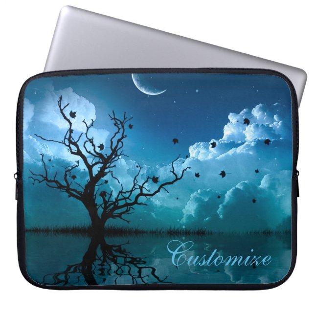 Moonlight reflecteert Schilderachtig Night Sky Sle Laptop Sleeve (Voorkant)